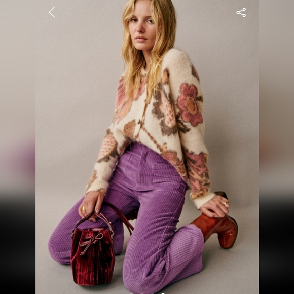 Sezane Manea Long-Sleeved Wool And Kid Mohair Cardigan SZ XXS - Picture 4 of 5